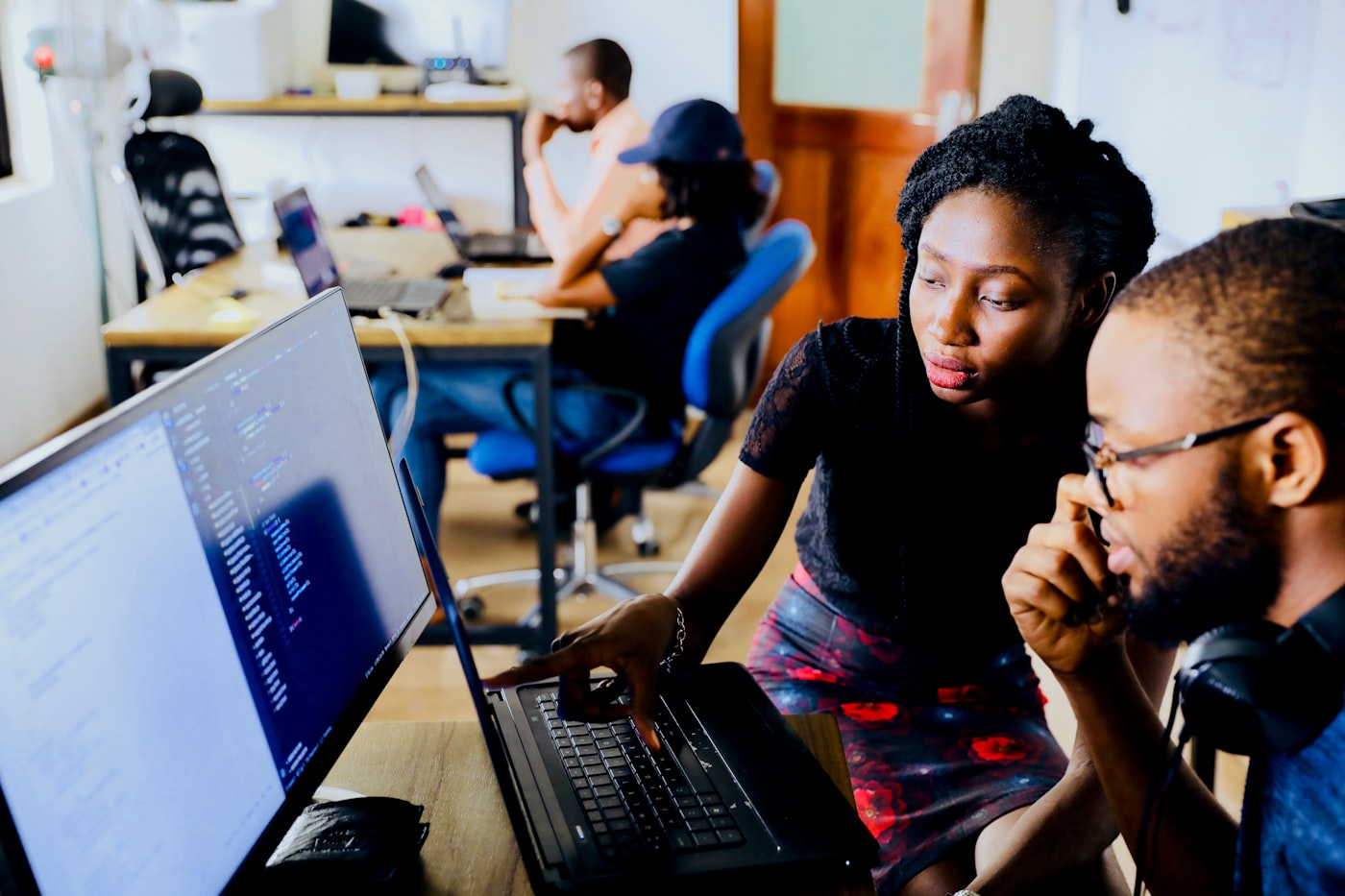 Engineers pairing over live code